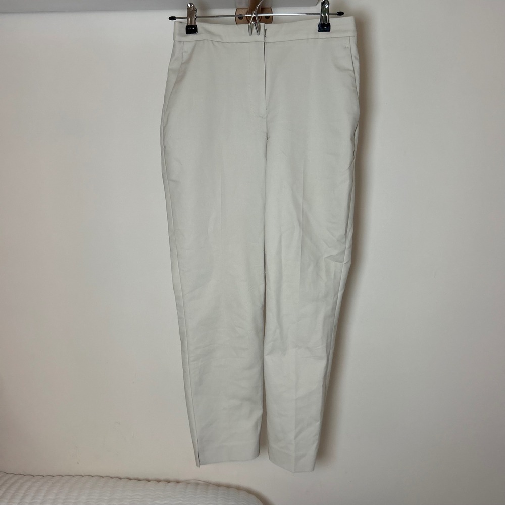 HM‎ Womens High Waisted Ankle Dress Pants Beige Slim Tapered Size 4 05688089